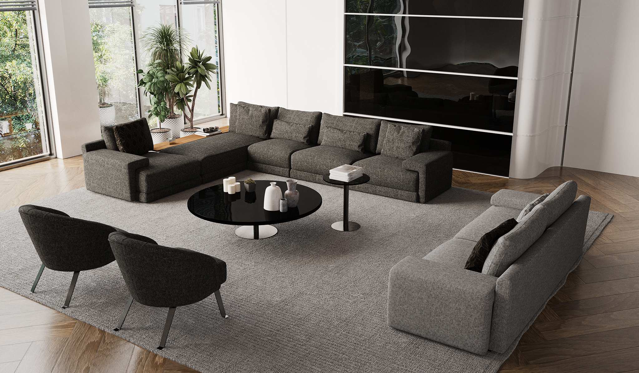 Canapea modulară Natuzzi - Exclusive, 395x290x65 cm