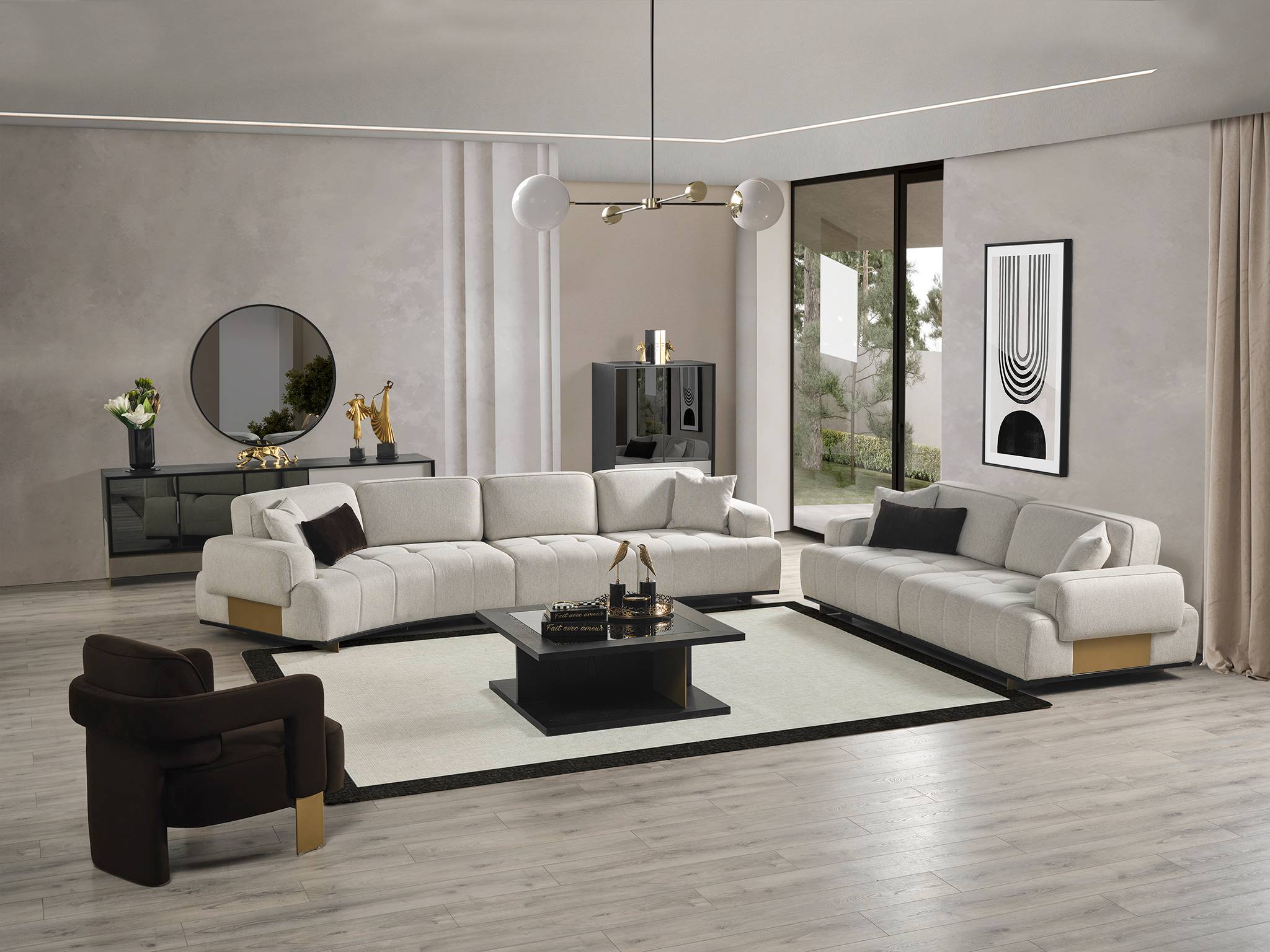 Canapea modulară Obsidian - Prestige, 350x105 cm