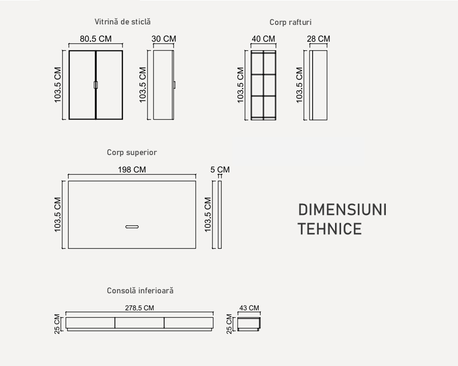 Unitate TV Sienna Grey