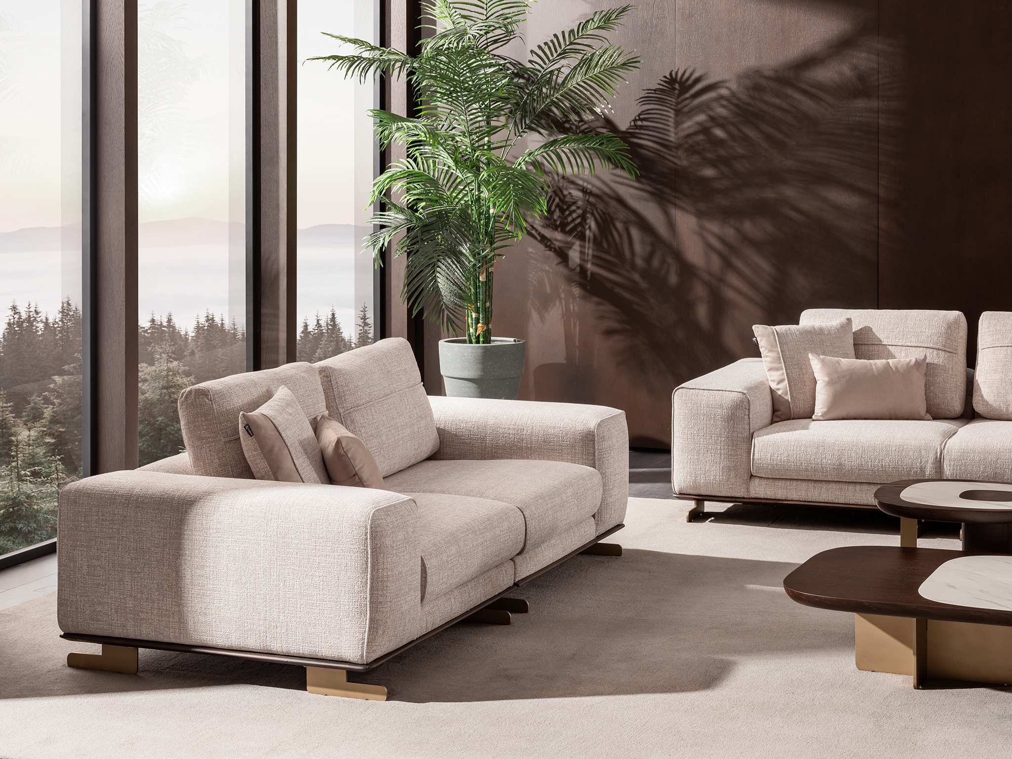 Canapea modulară Velur - Luxe, 254x114 cm